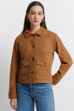 Springfield Chaqueta antelina bolsillos^Mujer Chaquetas