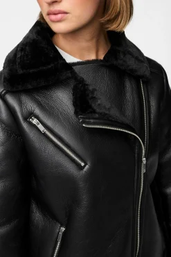 Pieces Chaqueta aviador polipiel borrego^Mujer Chaquetas