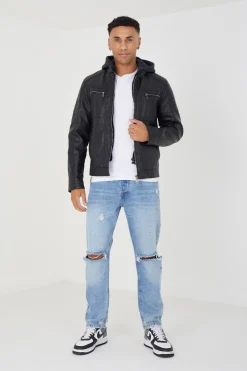 Brave Soul Chaqueta biker con capucha^Hombre Cazadoras