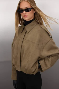 Trendyol Chaqueta bomber efecto ante^Mujer Chaquetas