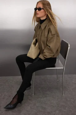 Trendyol Chaqueta bomber efecto ante^Mujer Chaquetas