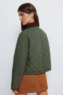 Springfield Chaqueta corta acolchada cuello pana^Mujer Chaquetas