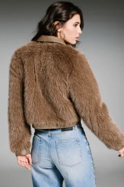 Only Chaqueta corta de pelo sint&eacute;tico^Mujer Chaquetas|Abrigos