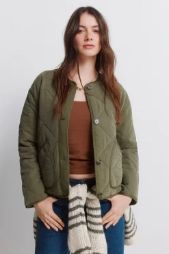 Springfield Chaqueta corta verde acolchada^Mujer Chaquetas