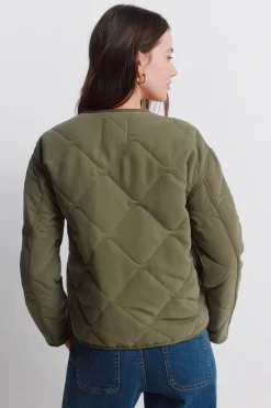 Springfield Chaqueta corta verde acolchada^Mujer Chaquetas
