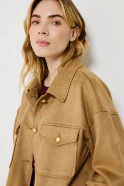 Vila Chaqueta de antelina abotonada^Mujer Chaquetas