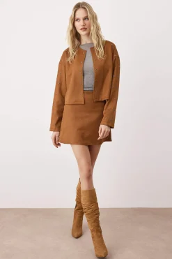 Trendyol Chaqueta de efecto ante^Mujer Chaquetas|Total Look