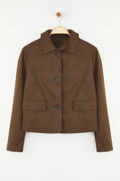 Trendyol Chaqueta de efecto ante^Mujer Chaquetas