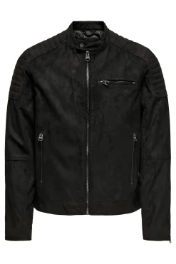 Only & Sons Chaqueta de hombre biker de suede.^Hombre Cazadoras