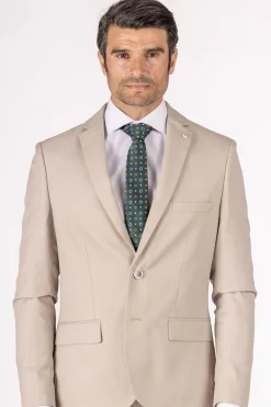Celopman Chaqueta de Traje Beige^Hombre Americanas