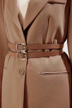 Trendyol Chaqueta doble cintur&oacute;n^Mujer Chaquetas