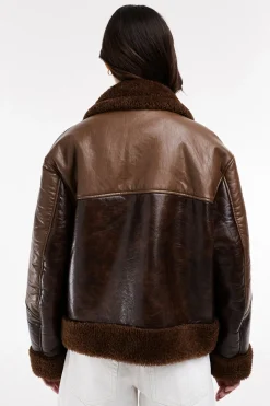 Topshop Chaqueta efecto piel combinada.^Mujer Chaquetas|Abrigos