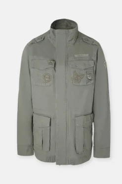 Silbon Chaqueta militar parches dye^Hombre Cazadoras
