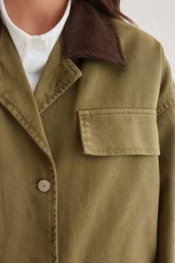 Trendyol Chaqueta oversize cuello pana^Mujer Chaquetas