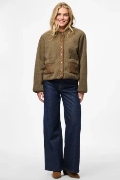 Pieces Chaqueta pana detalles ante^Mujer Chaquetas