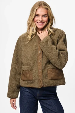 Pieces Chaqueta pana detalles ante^Mujer Chaquetas