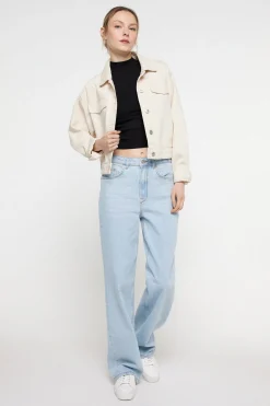 Pieces Chaqueta vaquera de mujer de algod&oacute;n.^Mujer Chaquetas