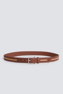 Springfield Cintur&oacute;n efecto piel motivos &eacute;tnicos^Hombre Cinturones