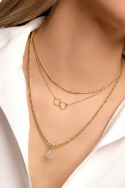 Singularu Collar Circles Twist Ba&ntilde;o Oro^Mujer Bisutería