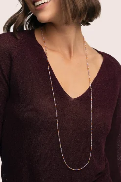 Singularu Collar Long Full Crystal Summer Acero Ba&ntilde;o Oro^Mujer Bisutería