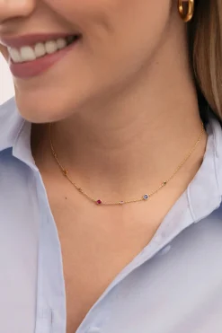 Singularu Collar New Orbit Multicolor Ba&ntilde;o Oro^Mujer Bisutería