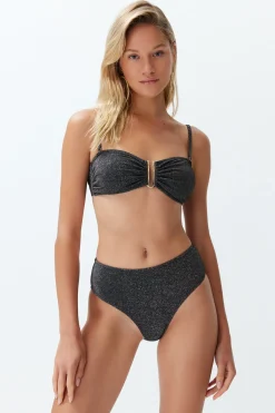 Trendyol Conjunto de bikini bandeau alto brillo^Mujer Baño