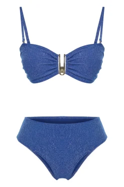 Trendyol Conjunto de bikini bandeau alto brillo^Mujer Baño