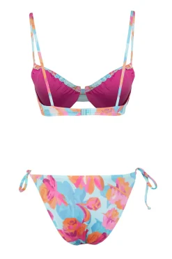 Trendyol Conjunto de bikini fruncido floral^Mujer Baño