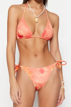 Trendyol Conjunto de bikini triangular tie-dye^Mujer Baño