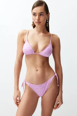Trendyol Conjunto de bikini triangular brocado^Mujer Baño