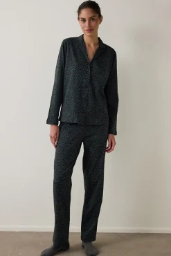 Penti Conjunto de camisa y pantal&oacute;n de manga larga con estampado de leopardo oscuro^Mujer Pijamas