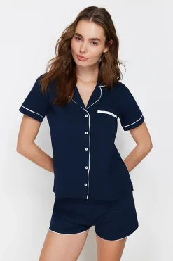Trendyol Conjunto de pijama camisero corto^Mujer Pijamas
