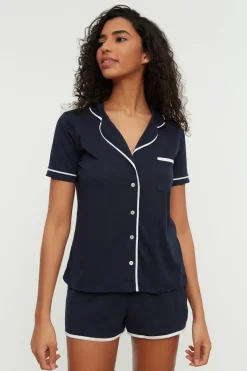 Trendyol Conjunto de pijama camisero corto^Mujer Pijamas