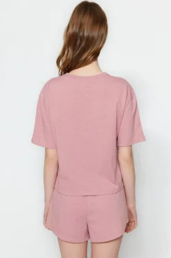 Trendyol Conjunto de pijama corto liso^Mujer Pijamas