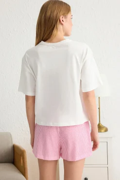 Trendyol Conjunto de pijama corto rayas^Mujer Pijamas