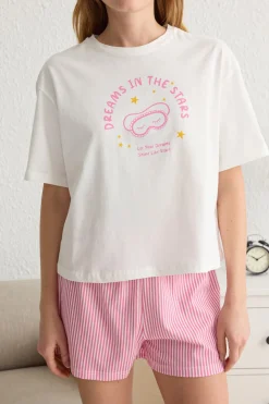 Trendyol Conjunto de pijama corto rayas^Mujer Pijamas