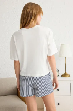 Trendyol Conjunto de pijama corto rayas^Mujer Pijamas