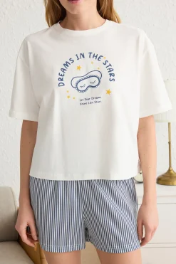 Trendyol Conjunto de pijama corto rayas^Mujer Pijamas