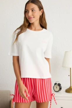 Trendyol Conjunto de pijama corto rayas^Mujer Pijamas