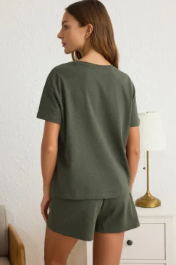 Trendyol Conjunto de pijama corto coraz&oacute;n^Mujer Pijamas