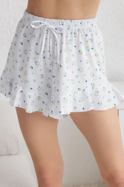 Trendyol Conjunto de pijama corto volantes floral^Mujer Pijamas