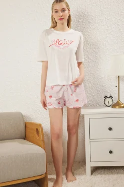 Trendyol Conjunto de pijama corto amor^Mujer Pijamas