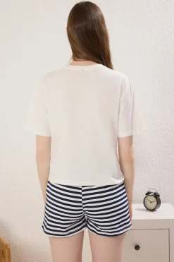 Trendyol Conjunto de pijama corto rayas cerezas^Mujer Pijamas