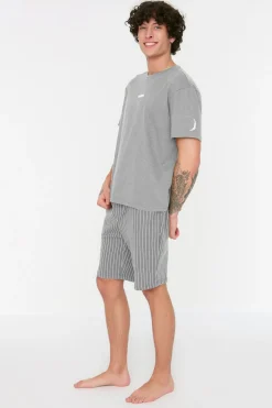 Trendyol Conjunto de pijama corto rayas^Hombre Total Look|Pijamas