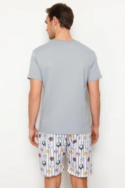 Trendyol Conjunto de pijama corto rayas y animales^Hombre Pijamas