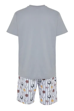 Trendyol Conjunto de pijama corto rayas y animales^Hombre Pijamas