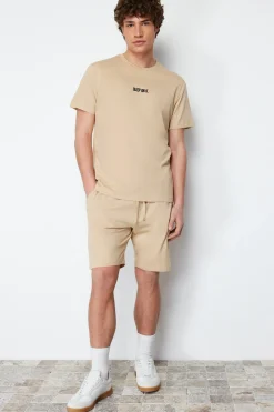 Trendyol Conjunto de pijama corto liso^Hombre Pijamas