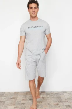 Trendyol Conjunto de pijama corto liso^Hombre Total Look|Pijamas