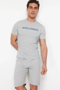 Trendyol Conjunto de pijama corto liso^Hombre Total Look|Pijamas