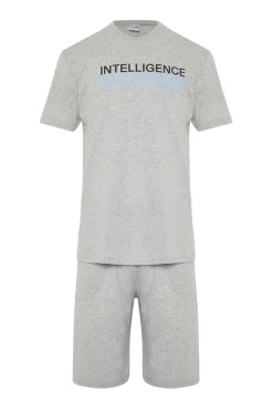 Trendyol Conjunto de pijama corto liso^Hombre Total Look|Pijamas